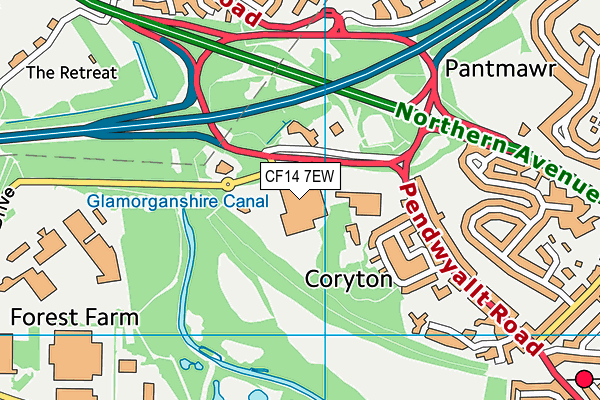 CF14 7EW map - OS VectorMap District (Ordnance Survey)