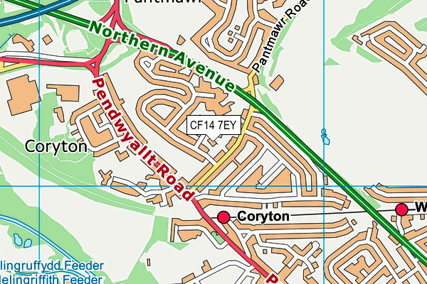 CF14 7EY map - OS VectorMap District (Ordnance Survey)