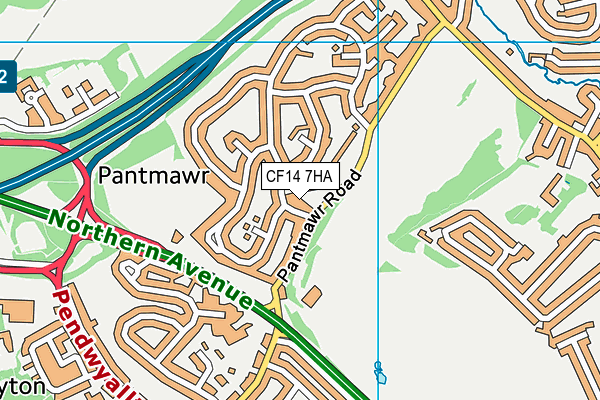 CF14 7HA map - OS VectorMap District (Ordnance Survey)