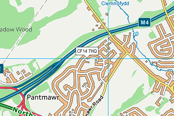 CF14 7HQ map - OS VectorMap District (Ordnance Survey)