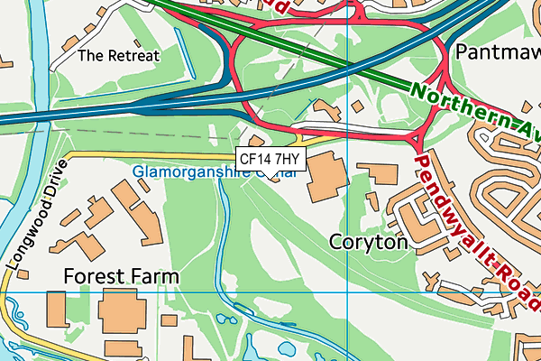 CF14 7HY map - OS VectorMap District (Ordnance Survey)