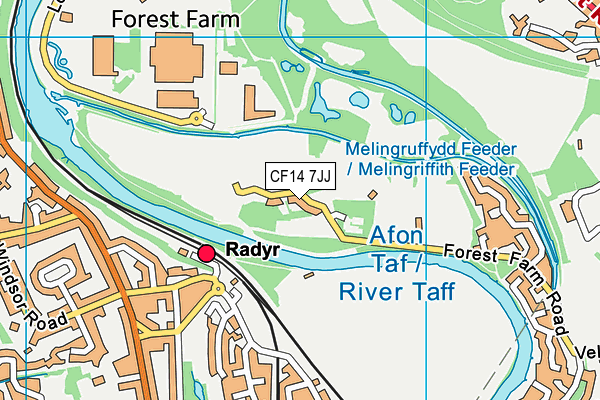 CF14 7JJ map - OS VectorMap District (Ordnance Survey)