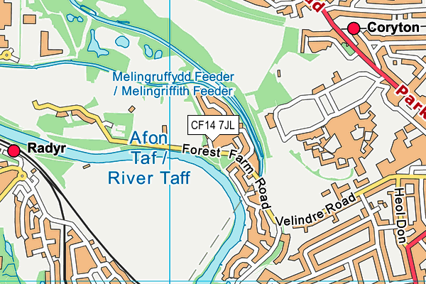 CF14 7JL map - OS VectorMap District (Ordnance Survey)