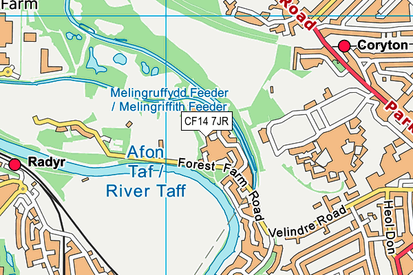 CF14 7JR map - OS VectorMap District (Ordnance Survey)