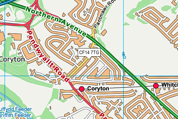 CF14 7TG map - OS VectorMap District (Ordnance Survey)