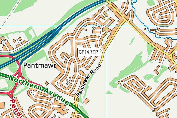 CF14 7TP map - OS VectorMap District (Ordnance Survey)