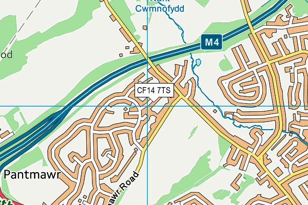 CF14 7TS map - OS VectorMap District (Ordnance Survey)