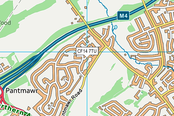 CF14 7TU map - OS VectorMap District (Ordnance Survey)