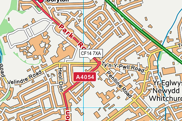 CF14 7XA map - OS VectorMap District (Ordnance Survey)