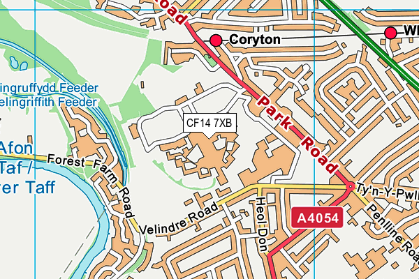 CF14 7XB map - OS VectorMap District (Ordnance Survey)