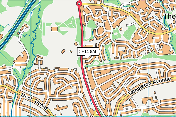 CF14 9AL map - OS VectorMap District (Ordnance Survey)