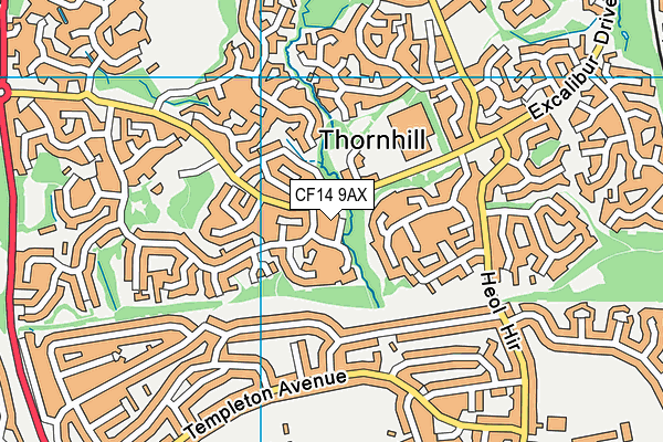 CF14 9AX map - OS VectorMap District (Ordnance Survey)