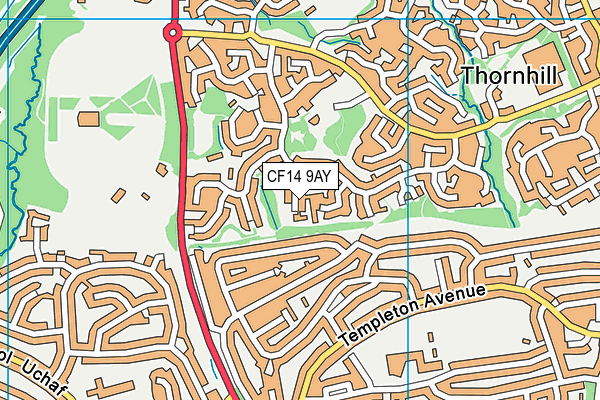 CF14 9AY map - OS VectorMap District (Ordnance Survey)