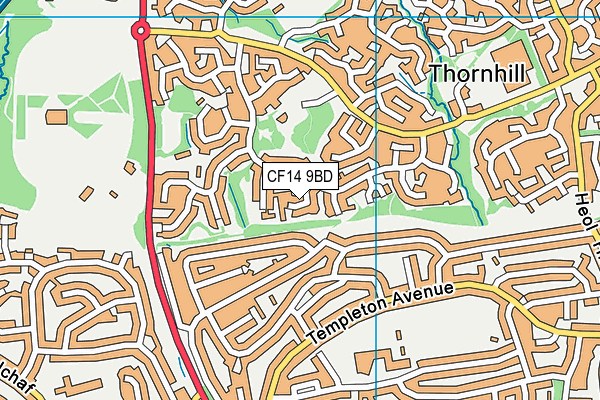 CF14 9BD map - OS VectorMap District (Ordnance Survey)