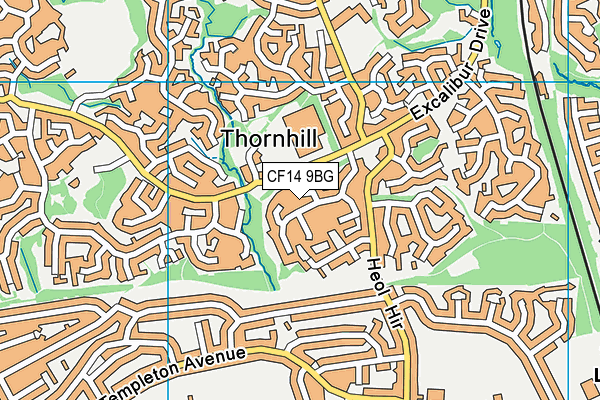 CF14 9BG map - OS VectorMap District (Ordnance Survey)