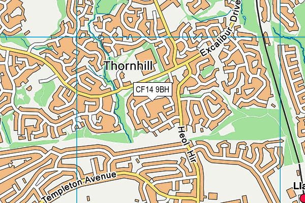 CF14 9BH map - OS VectorMap District (Ordnance Survey)