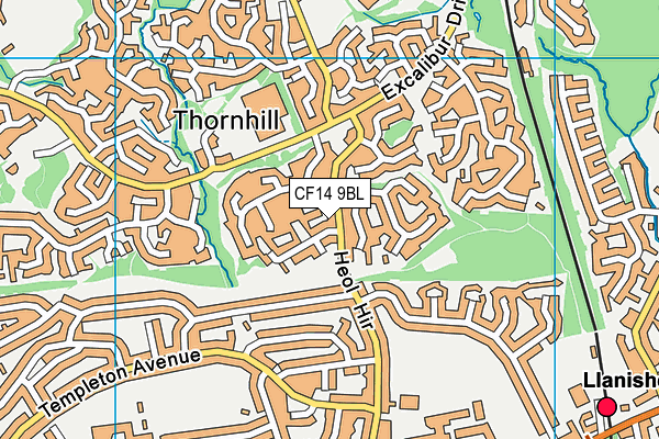 CF14 9BL map - OS VectorMap District (Ordnance Survey)