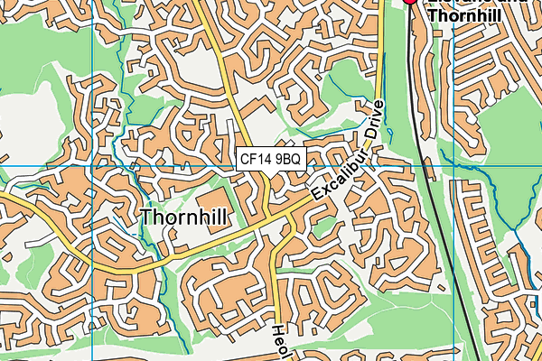 CF14 9BQ map - OS VectorMap District (Ordnance Survey)