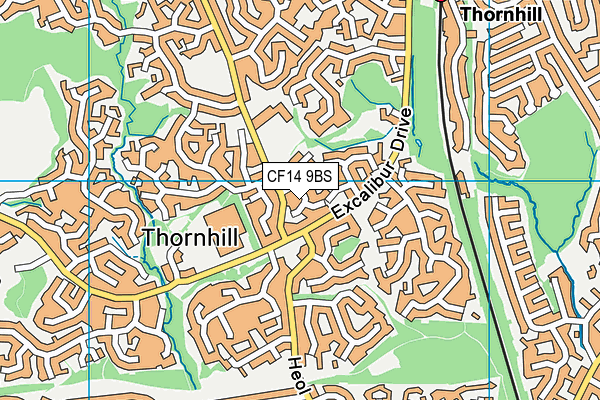 CF14 9BS map - OS VectorMap District (Ordnance Survey)