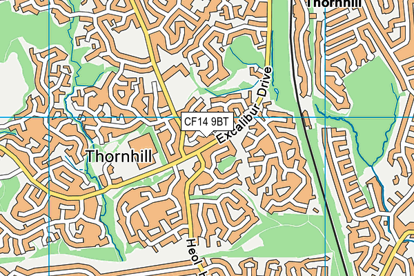 CF14 9BT map - OS VectorMap District (Ordnance Survey)