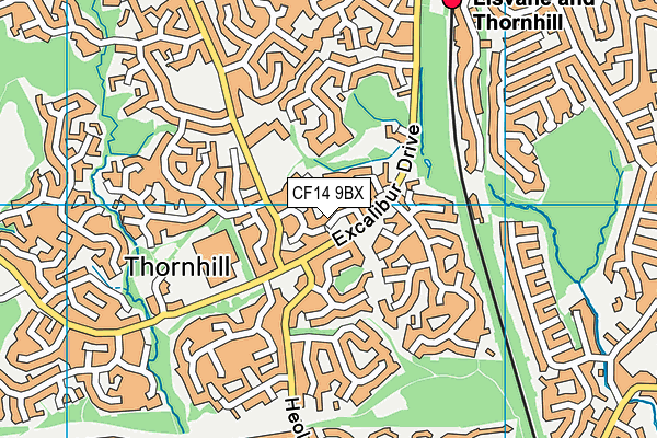 CF14 9BX map - OS VectorMap District (Ordnance Survey)