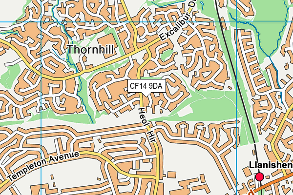 CF14 9DA map - OS VectorMap District (Ordnance Survey)