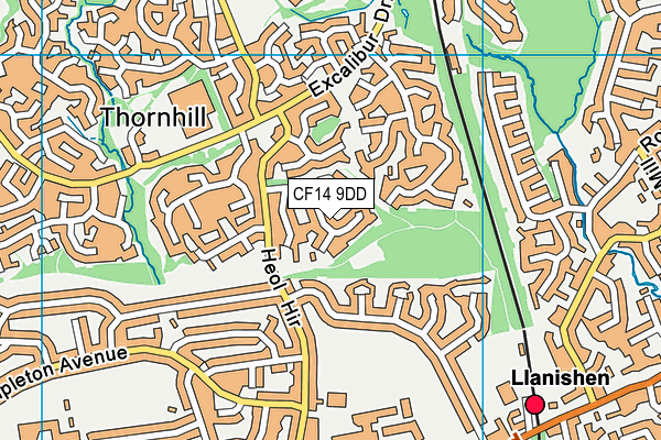 CF14 9DD map - OS VectorMap District (Ordnance Survey)