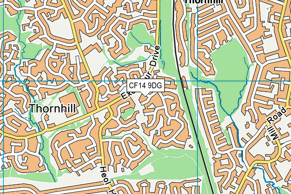 CF14 9DG map - OS VectorMap District (Ordnance Survey)