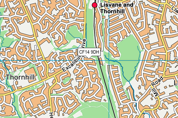 CF14 9DH map - OS VectorMap District (Ordnance Survey)