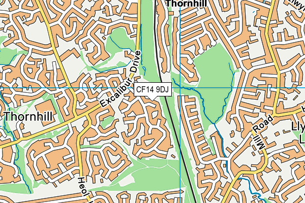 CF14 9DJ map - OS VectorMap District (Ordnance Survey)