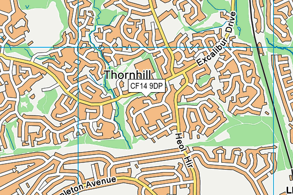 CF14 9DP map - OS VectorMap District (Ordnance Survey)