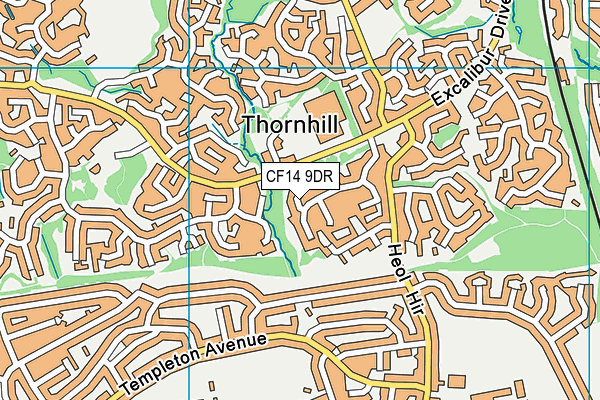 CF14 9DR map - OS VectorMap District (Ordnance Survey)