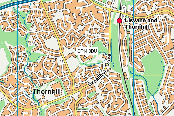 CF14 9DU map - OS VectorMap District (Ordnance Survey)