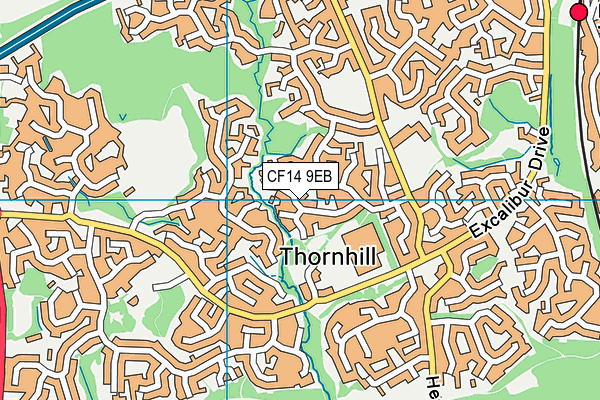 CF14 9EB map - OS VectorMap District (Ordnance Survey)