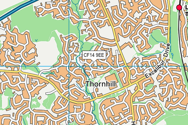 CF14 9EE map - OS VectorMap District (Ordnance Survey)