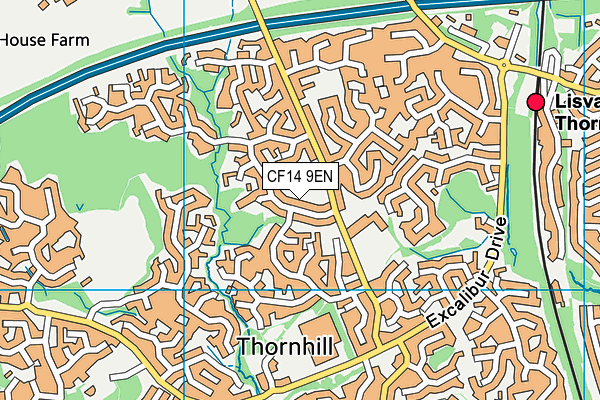 CF14 9EN map - OS VectorMap District (Ordnance Survey)