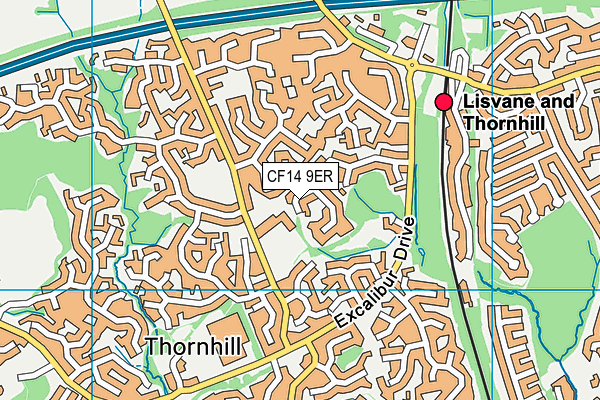 CF14 9ER map - OS VectorMap District (Ordnance Survey)