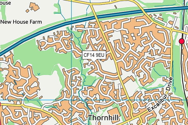 CF14 9EU map - OS VectorMap District (Ordnance Survey)