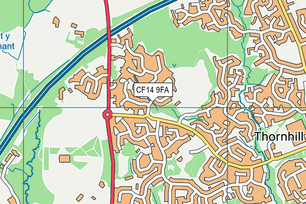 CF14 9FA map - OS VectorMap District (Ordnance Survey)