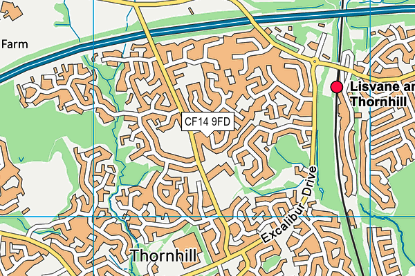 CF14 9FD map - OS VectorMap District (Ordnance Survey)