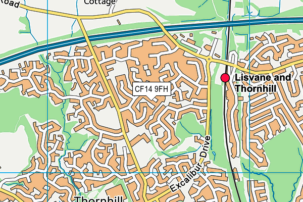 CF14 9FH map - OS VectorMap District (Ordnance Survey)