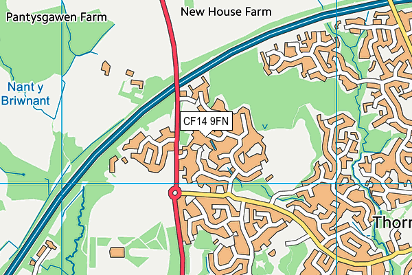 CF14 9FN map - OS VectorMap District (Ordnance Survey)