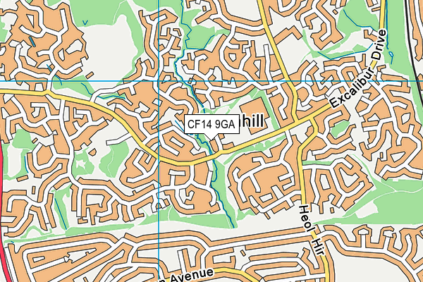 CF14 9GA map - OS VectorMap District (Ordnance Survey)