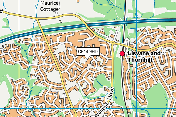 CF14 9HD map - OS VectorMap District (Ordnance Survey)