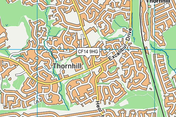 CF14 9HG map - OS VectorMap District (Ordnance Survey)