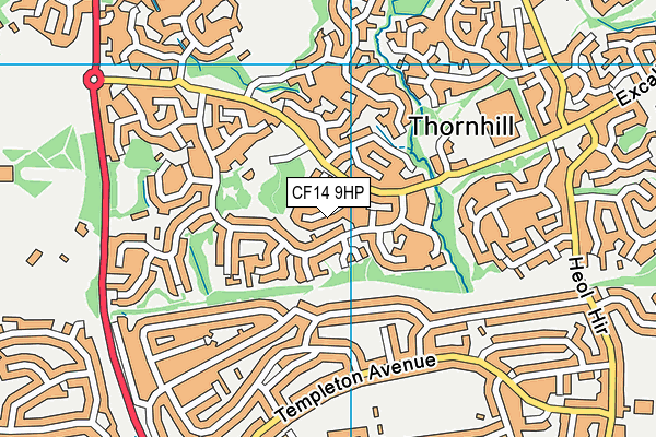 CF14 9HP map - OS VectorMap District (Ordnance Survey)