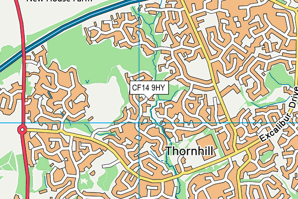 CF14 9HY map - OS VectorMap District (Ordnance Survey)