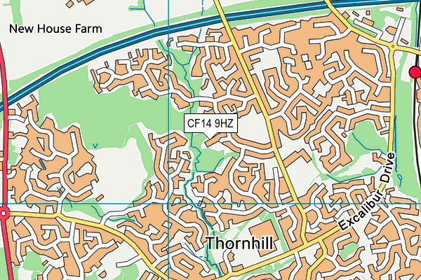 CF14 9HZ map - OS VectorMap District (Ordnance Survey)