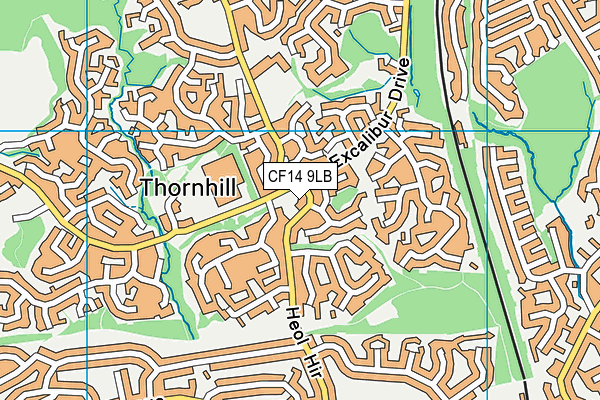 CF14 9LB map - OS VectorMap District (Ordnance Survey)