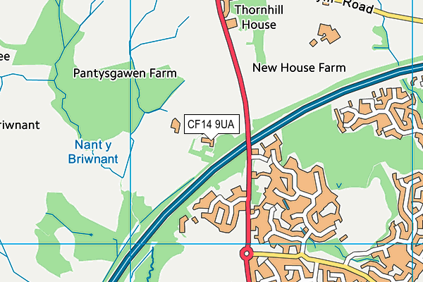 CF14 9UA map - OS VectorMap District (Ordnance Survey)